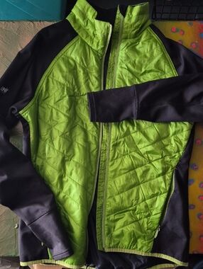 Women's EMS Lightweight Hybrid Jacket in Lime Green and Black